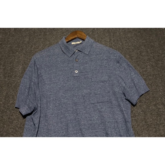 Suitsupply Other - Suitsupply linen cotton blend polo shirt blue mens preppy Large designer